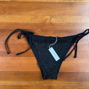 NWT Black Eyelet Bikini Bottom Juillet Swim